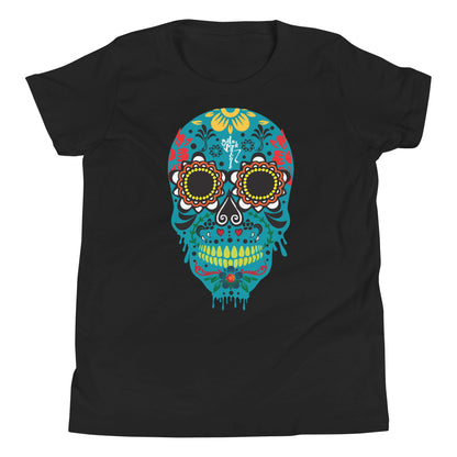 Dia de los Muertos Azul Youth Short Sleeve T-Shirt