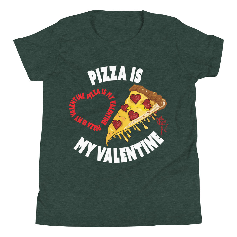 Pizza Is My Valentine Youth (Dark)  Short Sleeve T-Shirt