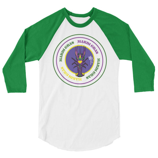 Mardi Gras 3/4 sleeve raglan shirt