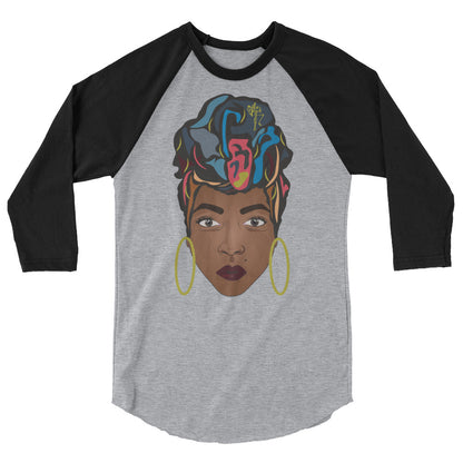 Wrap Queen: Multicolor 3/4 sleeve raglan shirt