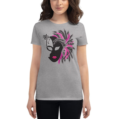 Mardi Gras Noir Mask short sleeve t-shirt