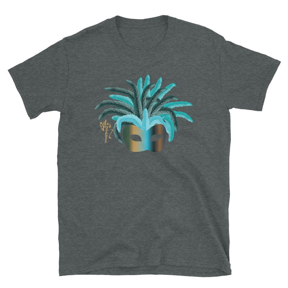 Mardi Gras Teal Mask (Unisex) T-Shirt