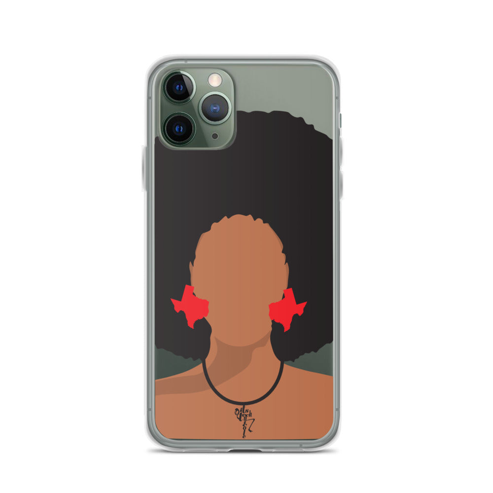 Melanin Poppin' with Texas Earrings iPhone Case