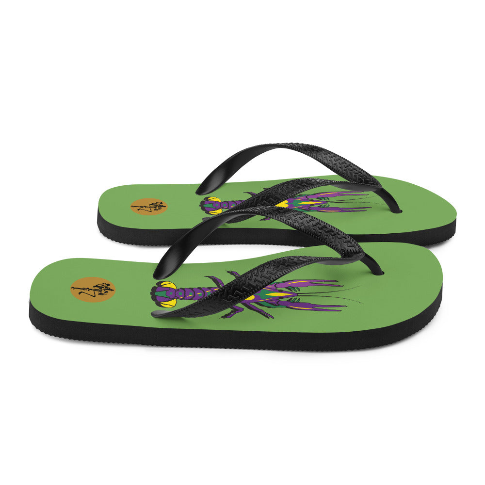 Mardi Gras Crawfish Flip-Flops