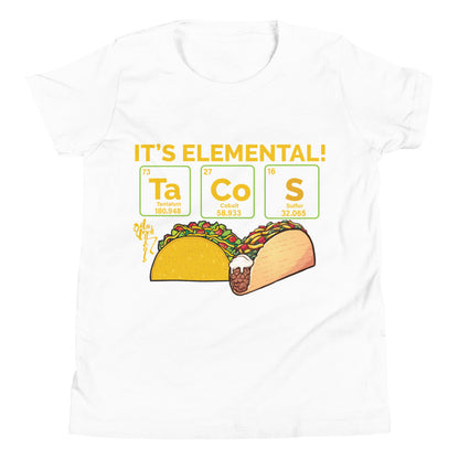 Tacos, It's Elemental Youth Short Sleeve T-Shirt