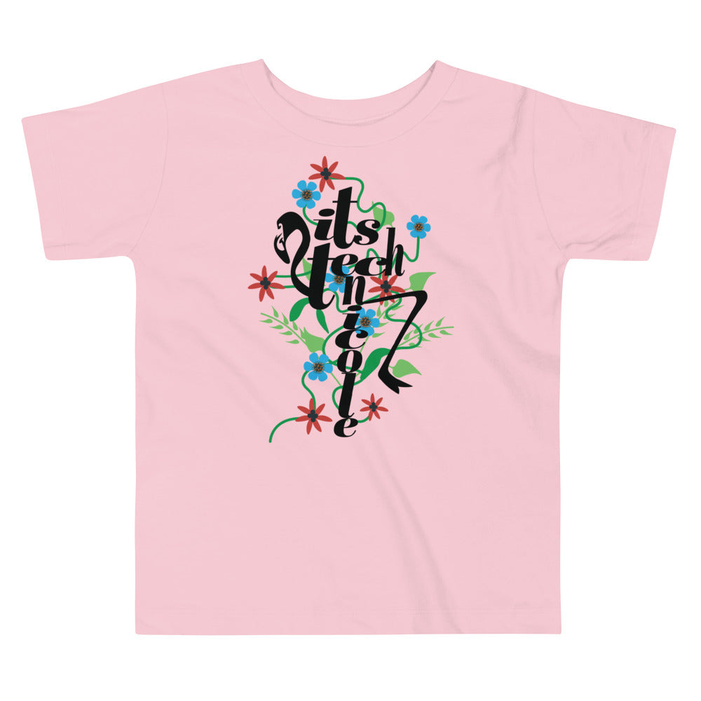 ItsTechnicole Floral Toddler Short Sleeve Tee