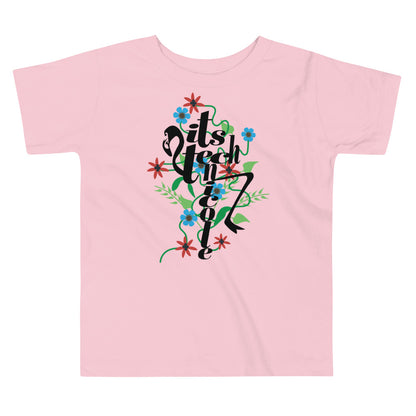 ItsTechnicole Floral Toddler Short Sleeve Tee