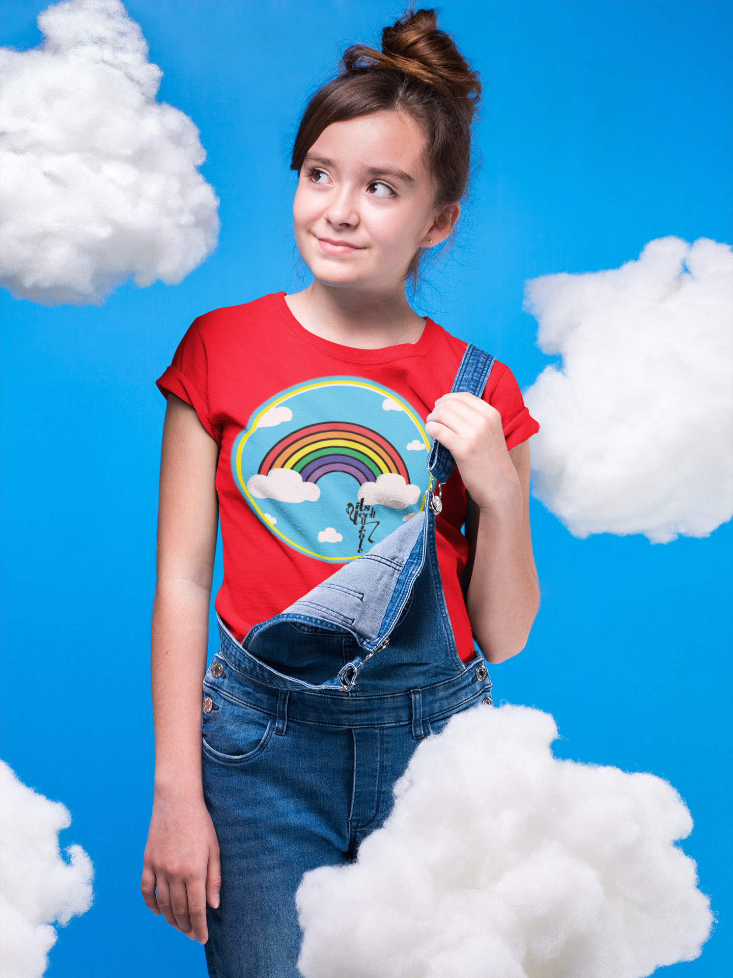 Rainbow and Clouds Youth Short Sleeve T-Shirt