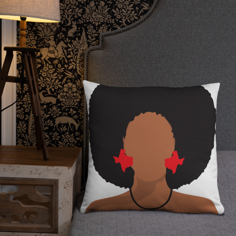Melanin Poppin' with Texas Earrings Pillow
