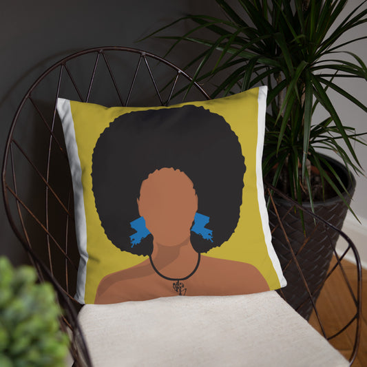Melanin Poppin' with Louisiana Earrings Pillow