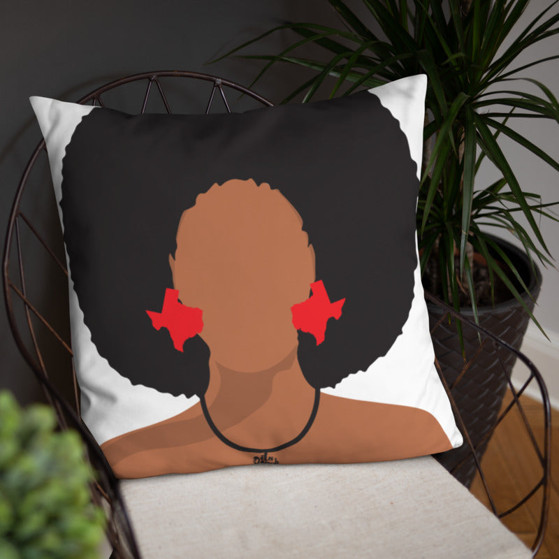 Melanin Poppin' with Texas Earrings Pillow