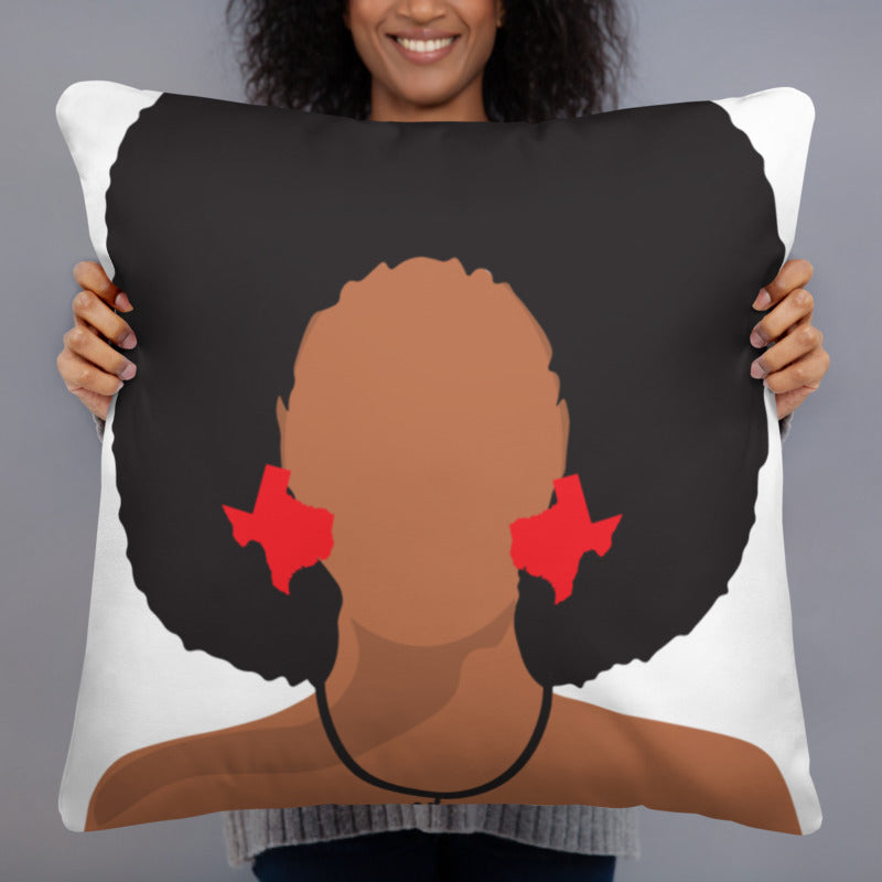 Melanin Poppin' with Texas Earrings Pillow