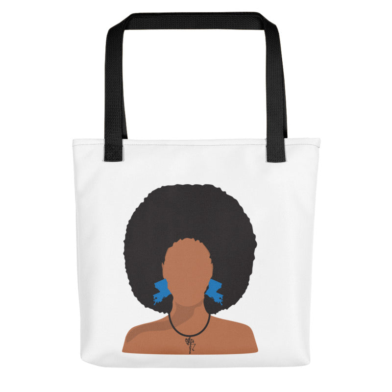 Melanin Poppin' with Louisiana Earrings Tote bag