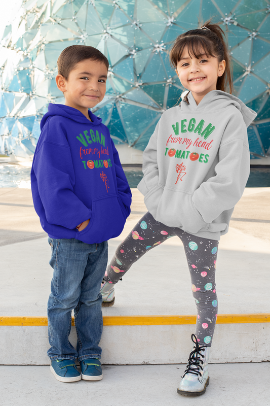 Vegan From My Head Tomatoes Kids Hoodie