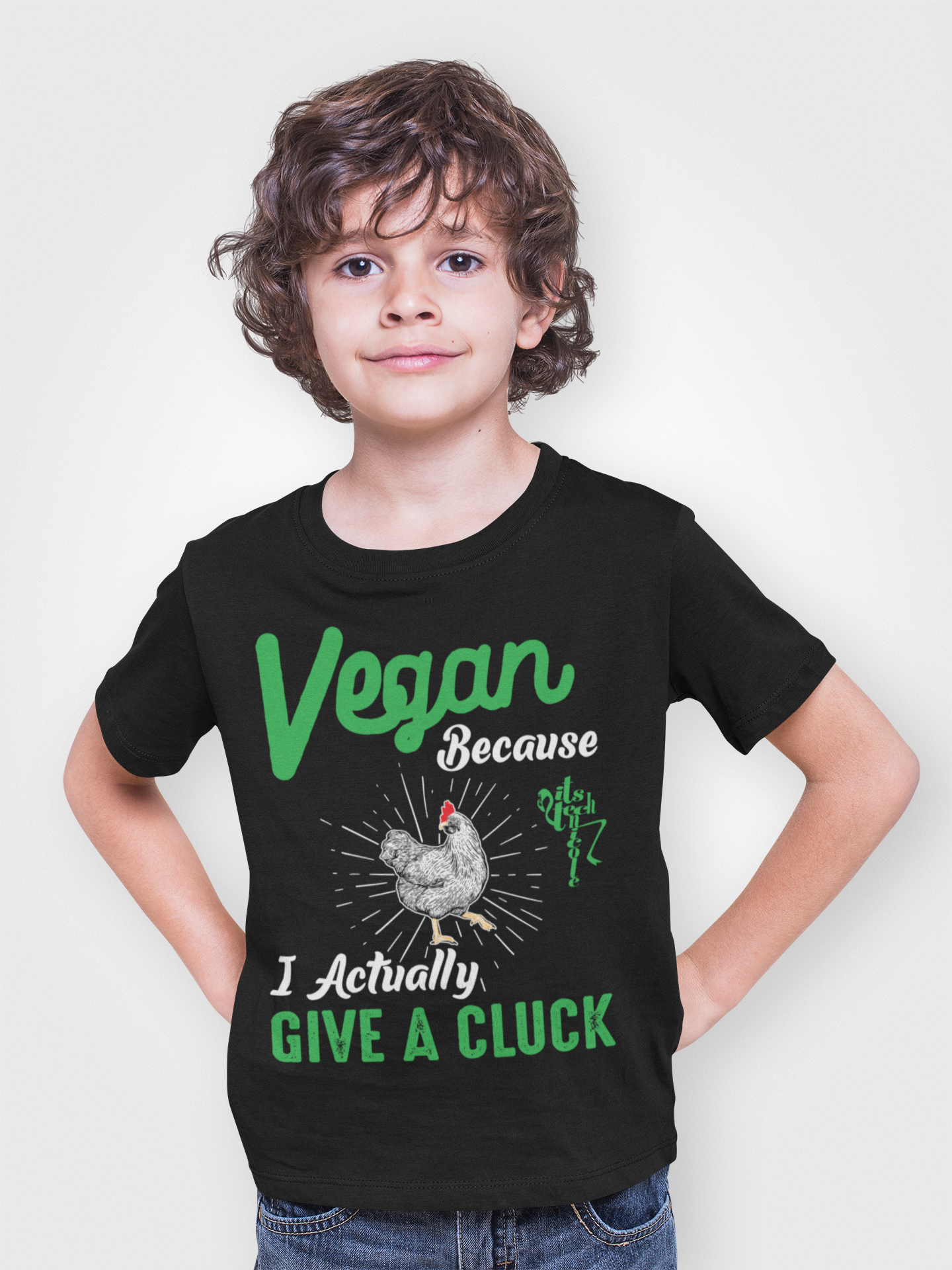 Vegan Because I Actually Give A Cluck Youth Short Sleeve T-Shirt