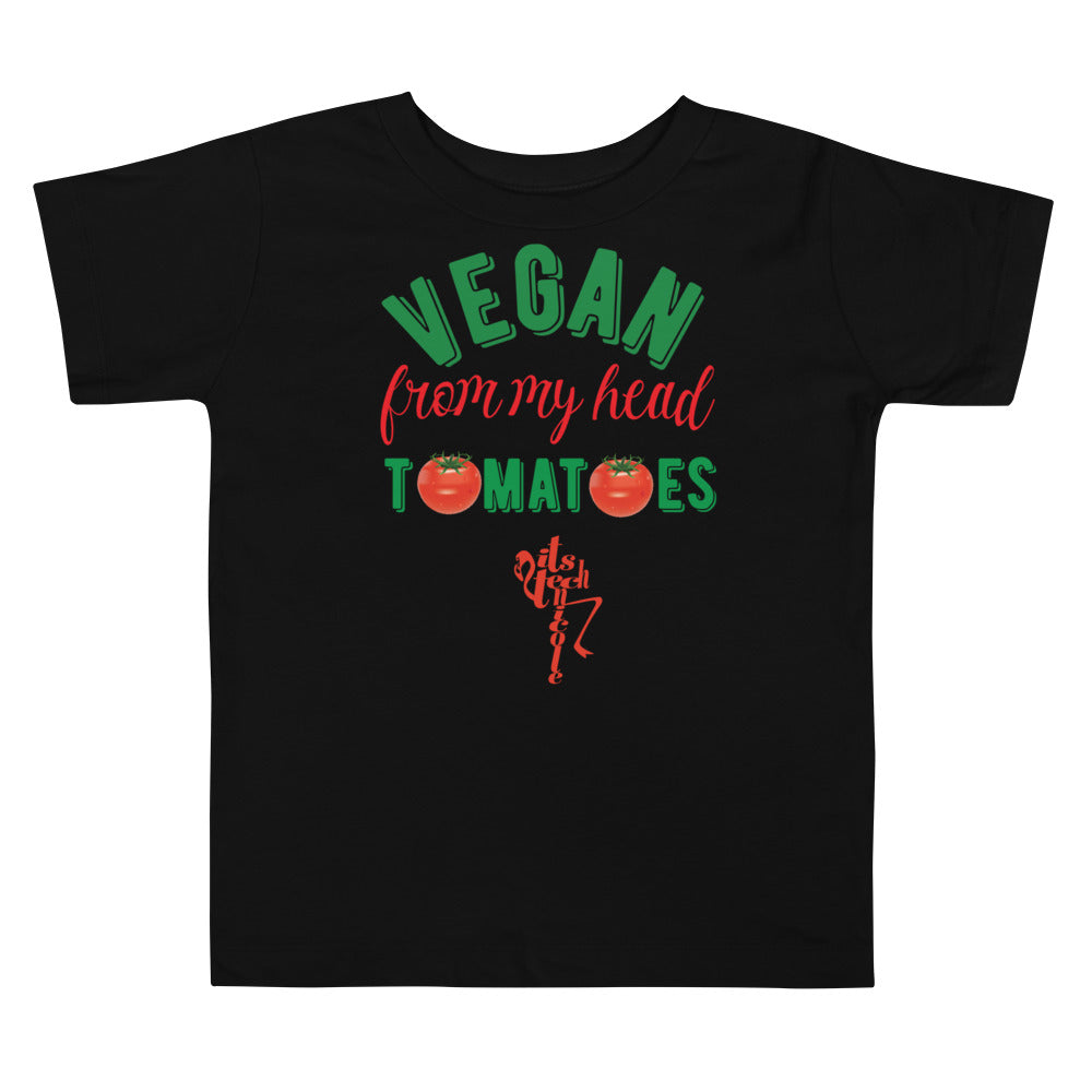 Vegan From My Head Tomatoes Toddler Short Sleeve Tee