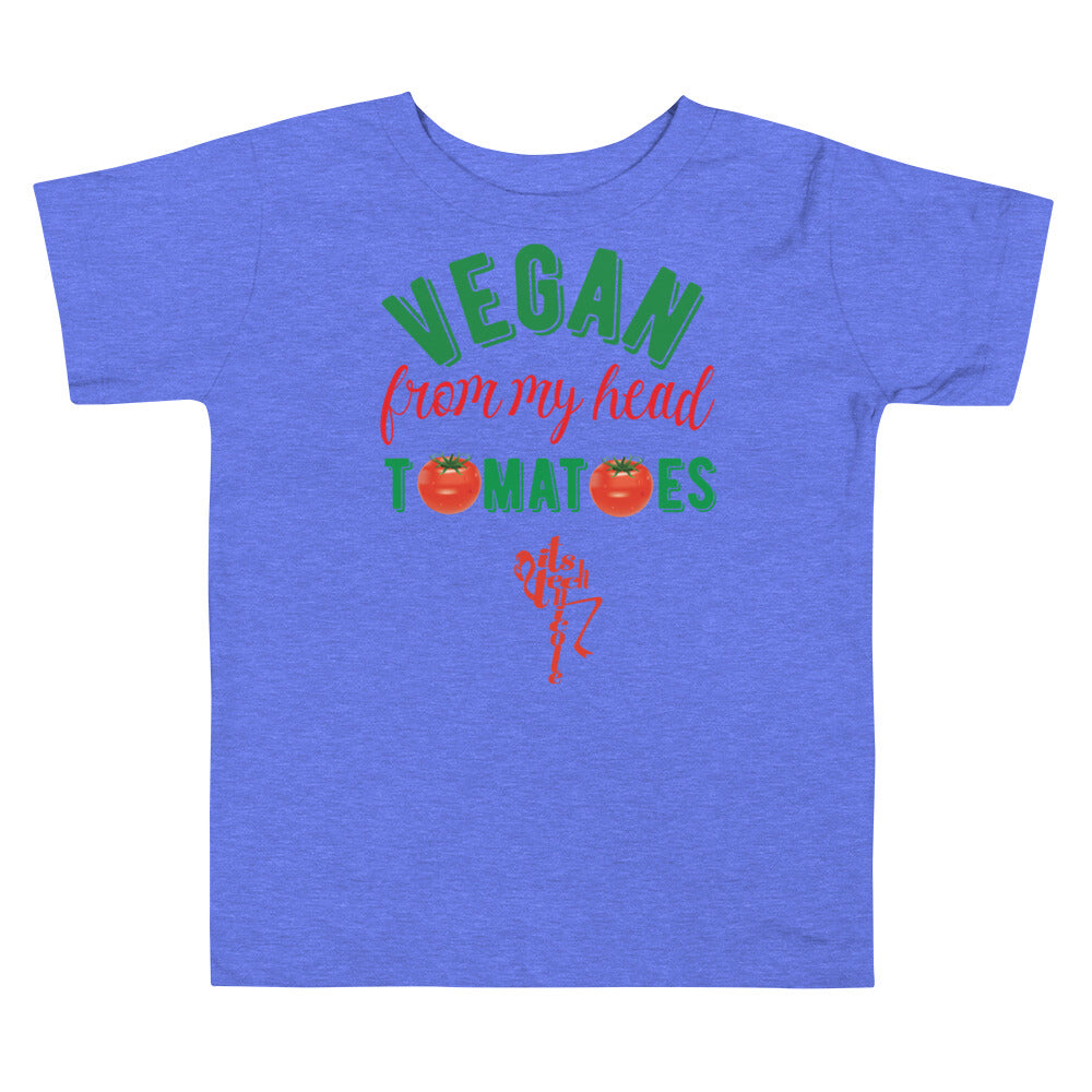 Vegan From My Head Tomatoes Toddler Short Sleeve Tee