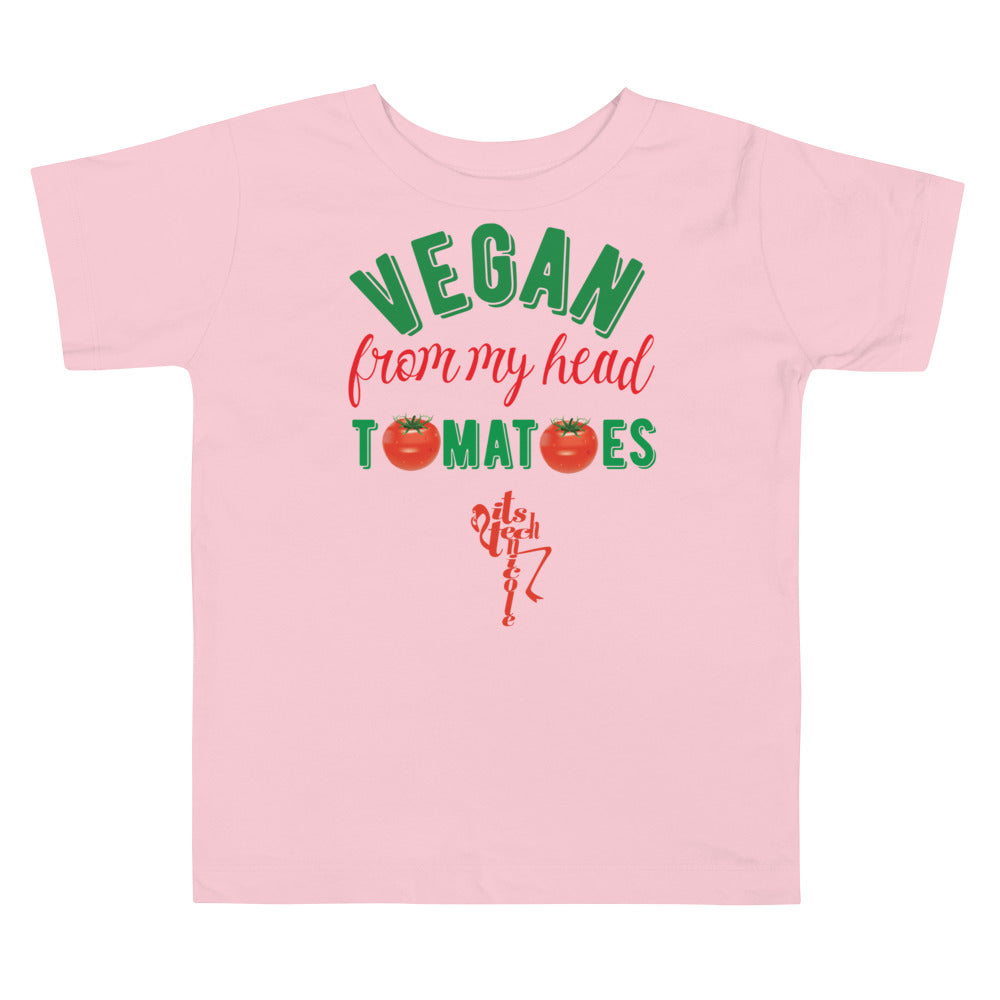 Vegan From My Head Tomatoes Toddler Short Sleeve Tee