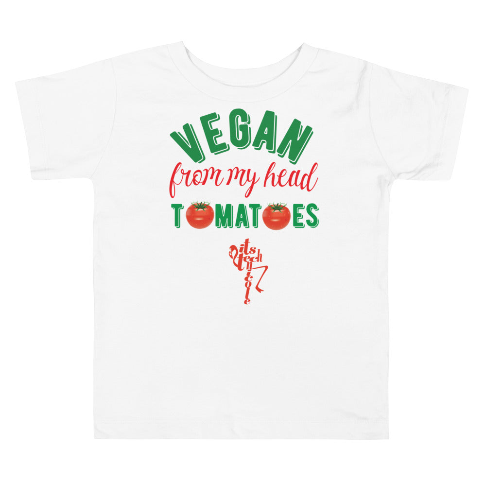 Vegan From My Head Tomatoes Toddler Short Sleeve Tee