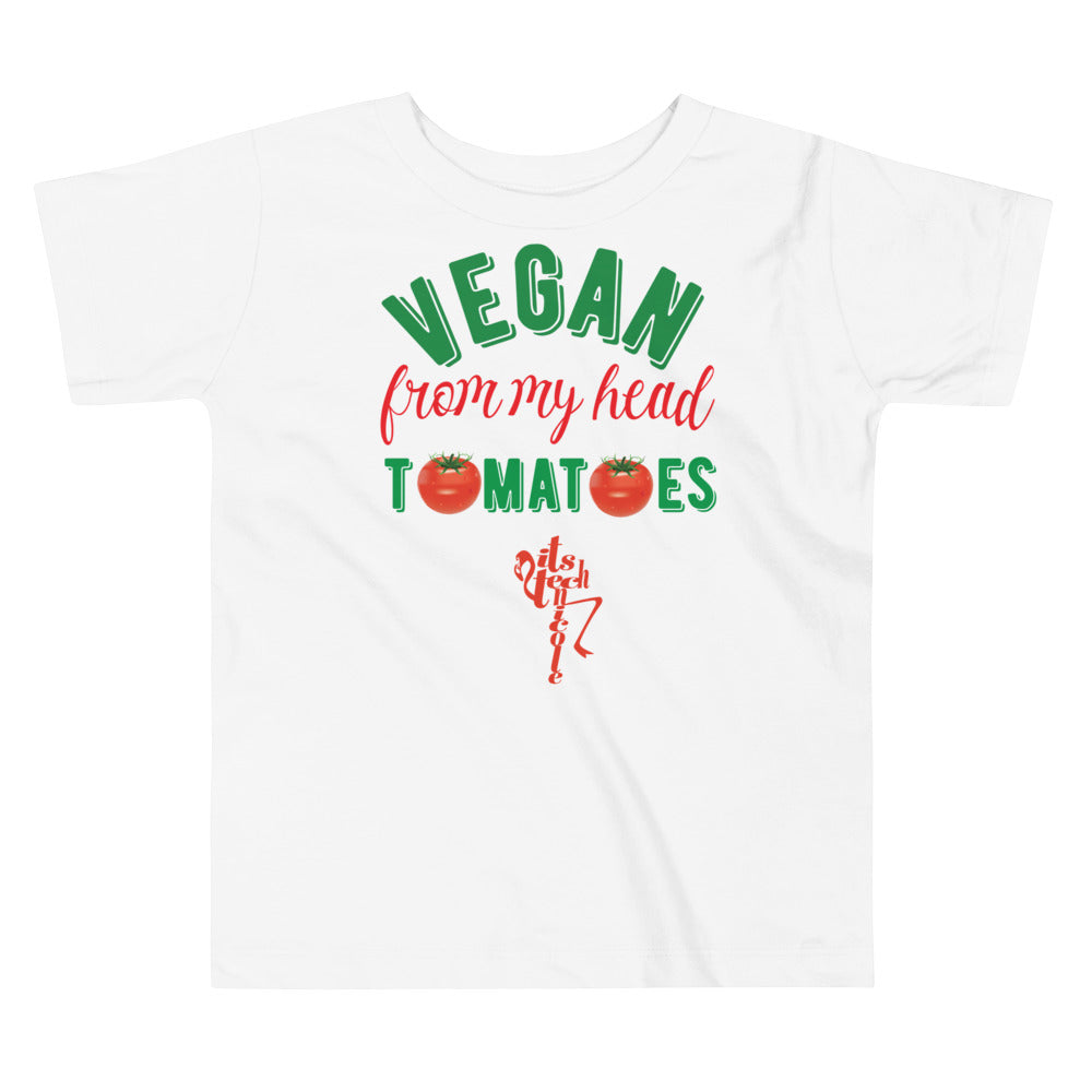 Vegan From My Head Tomatoes Toddler Short Sleeve Tee
