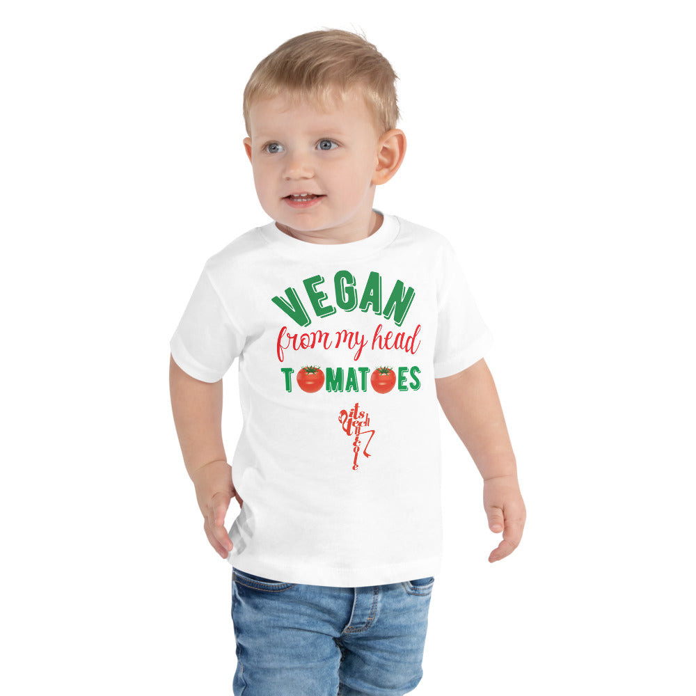 Vegan From My Head Tomatoes Toddler Short Sleeve Tee
