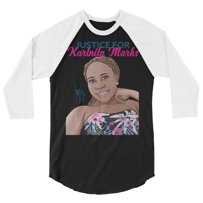 Justice for Karlnita Marks Series 2, 3/4 sleeve raglan shirt