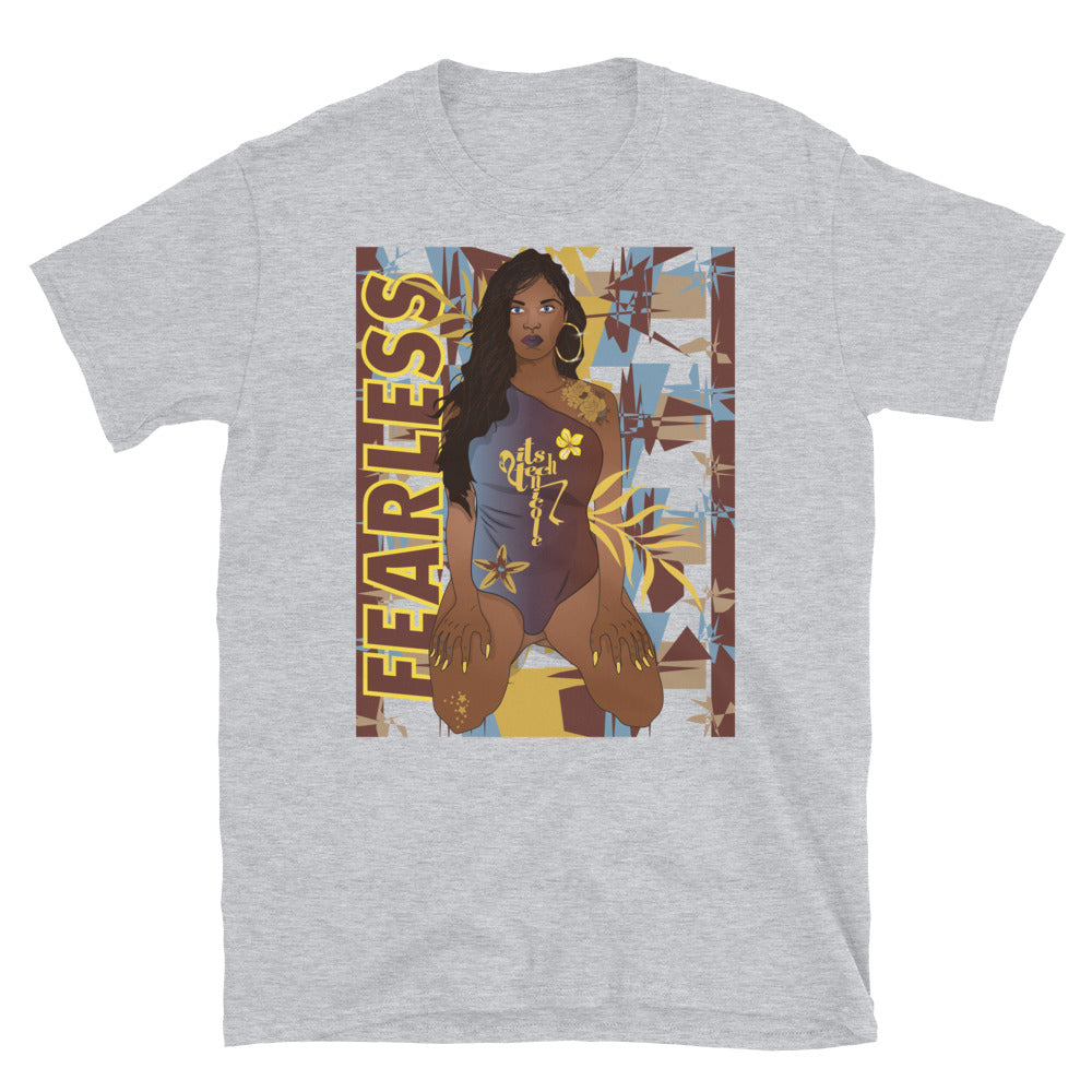 Art Inspired by Jordan 1 Mid SE Fearless Maison Chateau Rouge, Series 2 Short-Sleeve Unisex T-Shirt