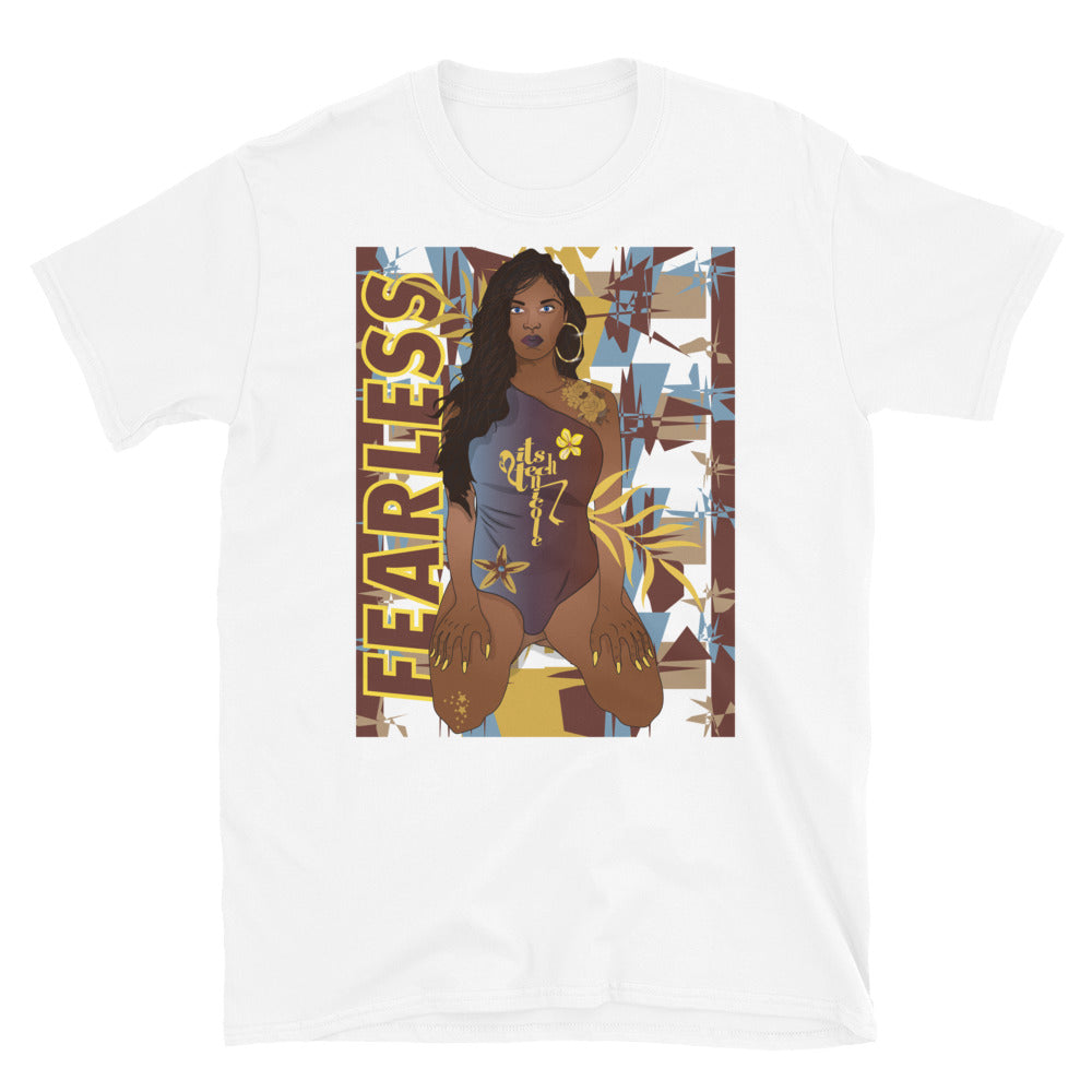 Art Inspired by Jordan 1 Mid SE Fearless Maison Chateau Rouge, Series 2 Short-Sleeve Unisex T-Shirt