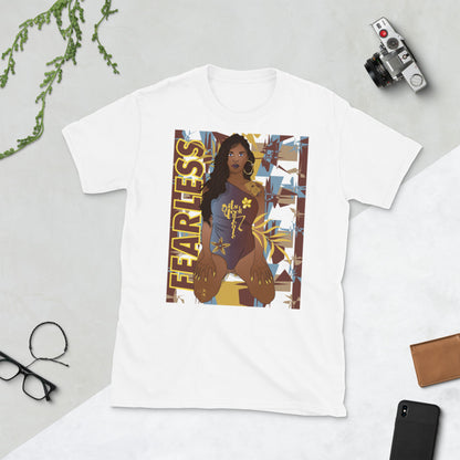 Art Inspired by Jordan 1 Mid SE Fearless Maison Chateau Rouge, Series 2 Short-Sleeve Unisex T-Shirt