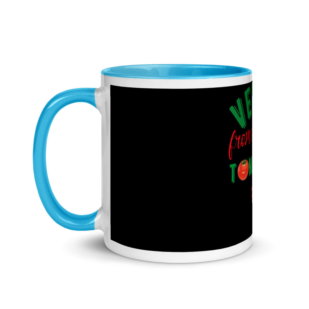 Vegan From My Head Tomatoes Mug with Color Inside