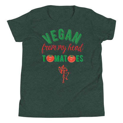 Vegan From My Head Tomatoes Youth Short Sleeve T-Shirt