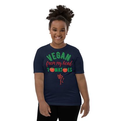 Vegan From My Head Tomatoes Youth Short Sleeve T-Shirt