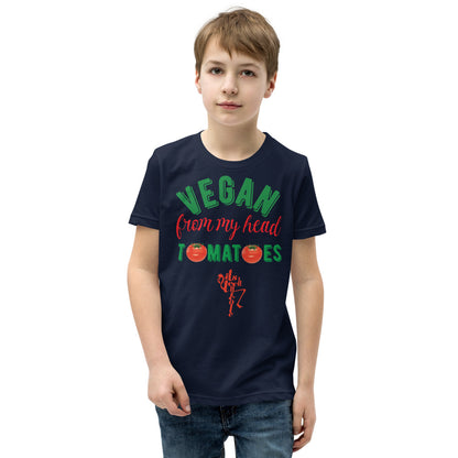 Vegan From My Head Tomatoes Youth Short Sleeve T-Shirt