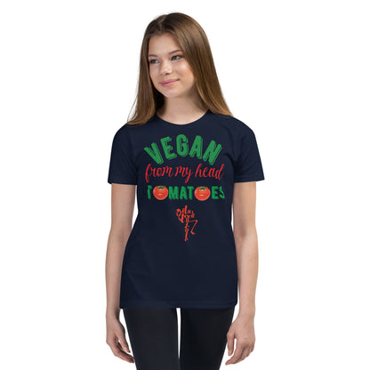 Vegan From My Head Tomatoes Youth Short Sleeve T-Shirt