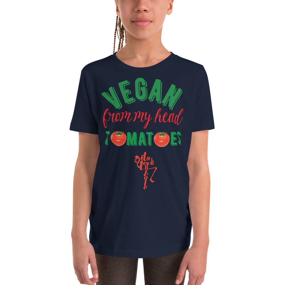 Vegan From My Head Tomatoes Youth Short Sleeve T-Shirt