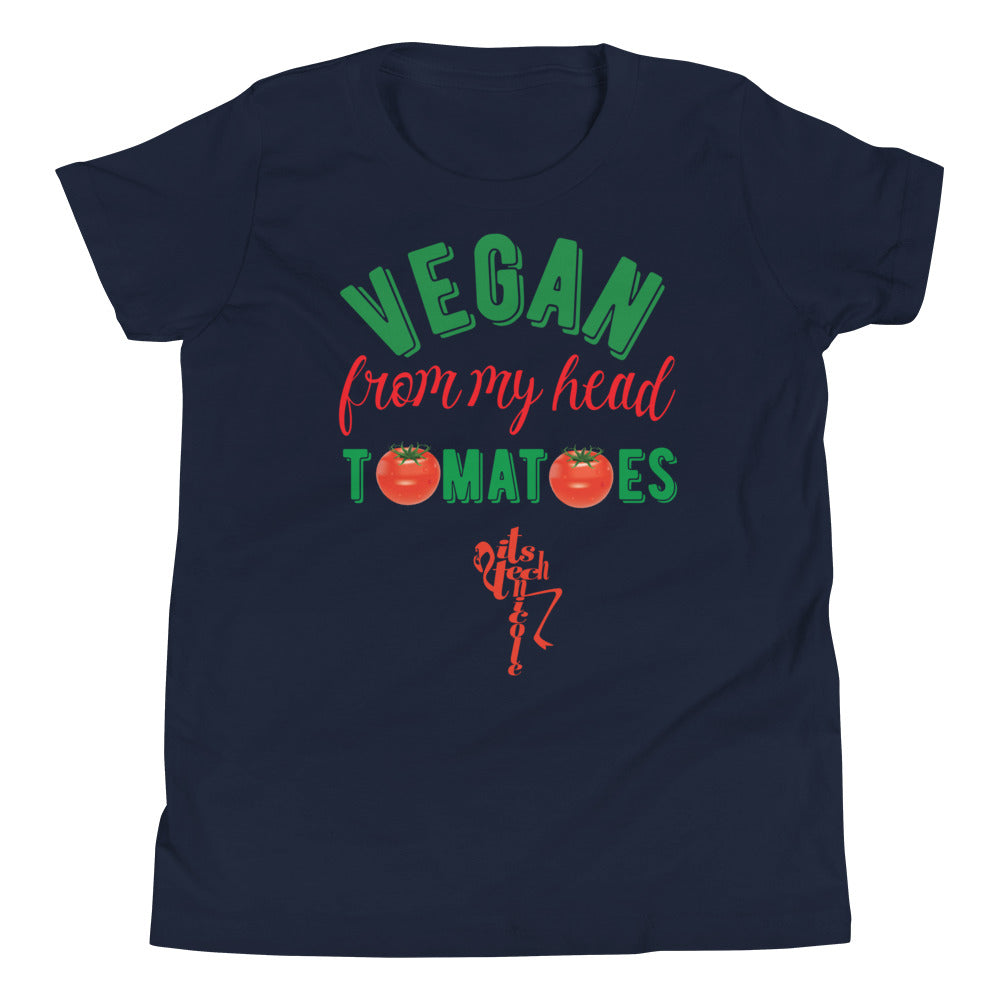 Vegan From My Head Tomatoes Youth Short Sleeve T-Shirt