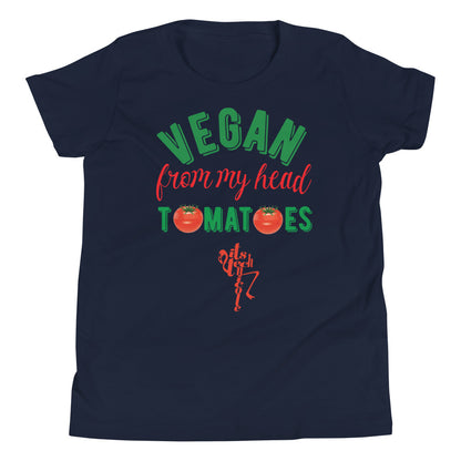 Vegan From My Head Tomatoes Youth Short Sleeve T-Shirt