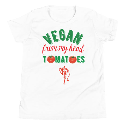 Vegan From My Head Tomatoes Youth Short Sleeve T-Shirt